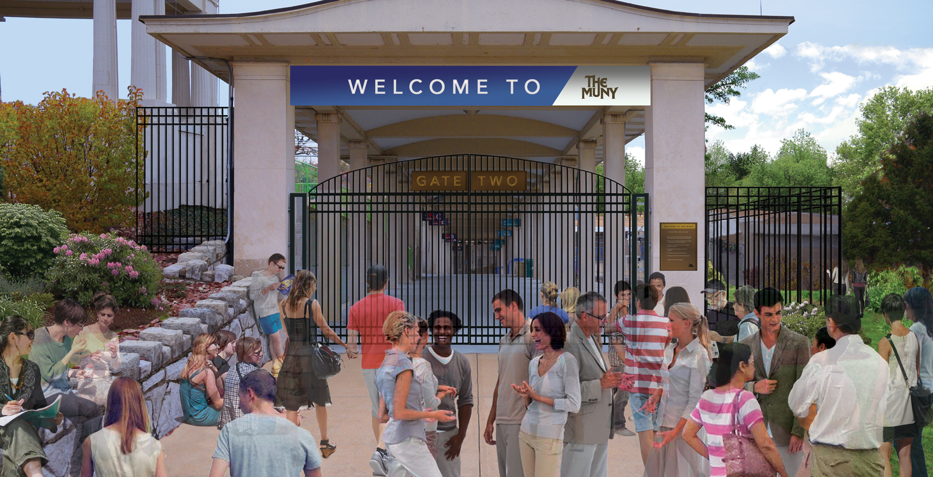 A photo of the Muny gate as a demonstration of infrastructure improvements