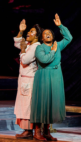 Two actors from the Muny's Color Purple play singing
