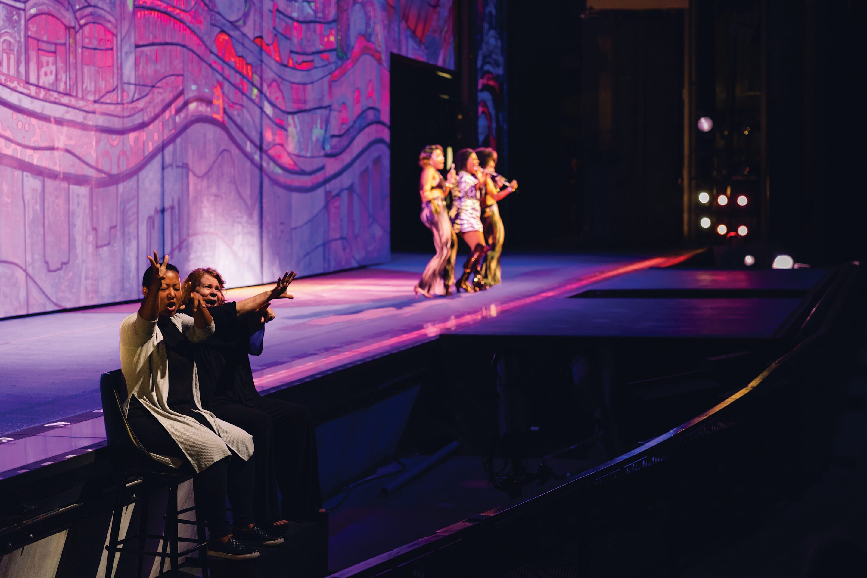 American Sign Language interpretation, live closed captioning and audio description are provided on Mondays and Saturdays at The Muny.