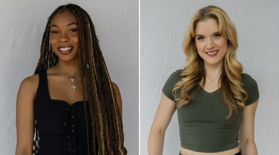 Portraits of Kennedy Holmes (left) and Jonalyn Saxer