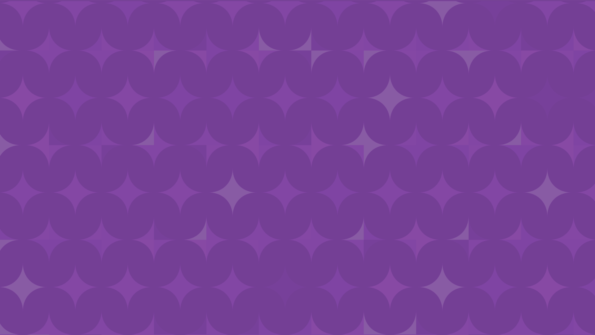A seamless geometric pattern with interlocking curved shapes and star-like accents in various shades of purple, creating a vibrant and symmetrical abstract design.